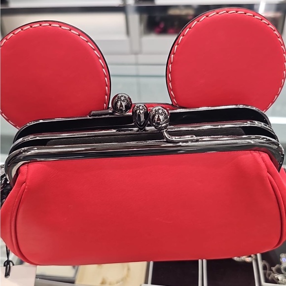Disney x Coach collection RED Coach wristlet in the shape of Mickey Mouse ears - Picture 2 of 9